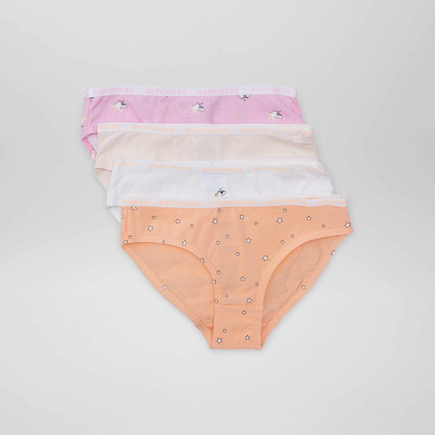 Pack of 4 pairs of printed briefs PINK