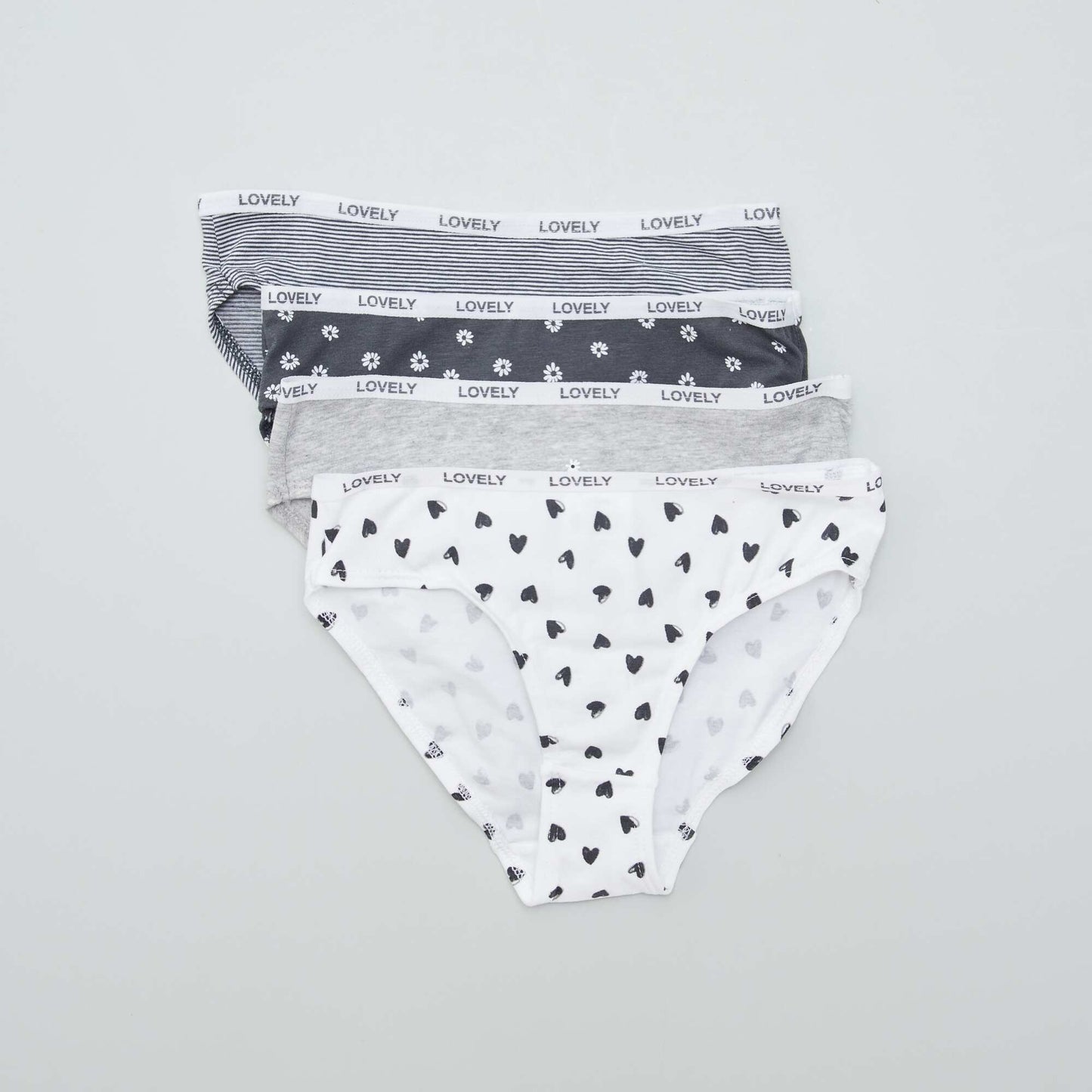 Pack of 4 pairs of printed briefs WHITE