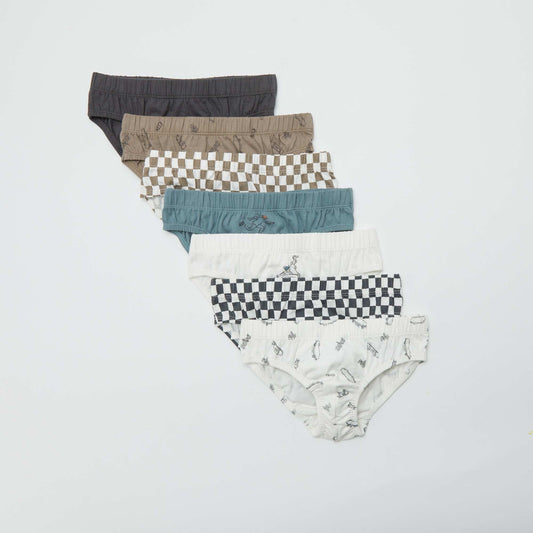 Pack of 7 pairs of printed briefs WHITE