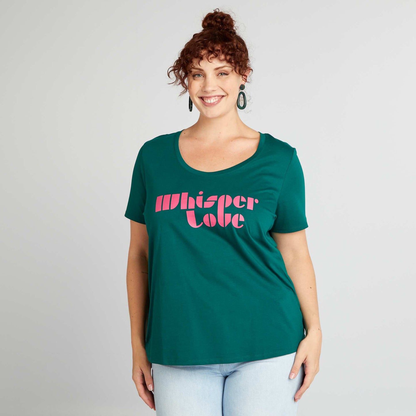 Printed cotton T-shirt GREEN