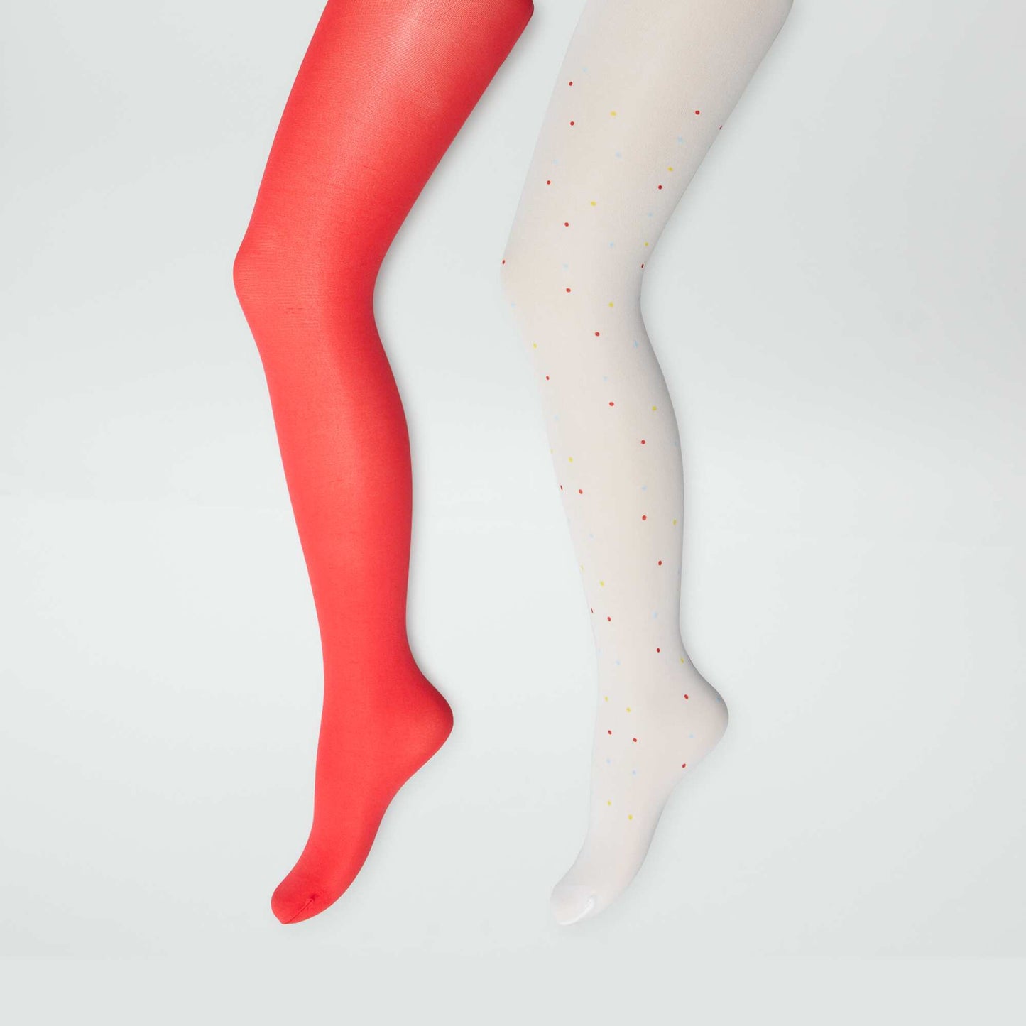 Pack of 2 pairs of stylish lightweight tights RED