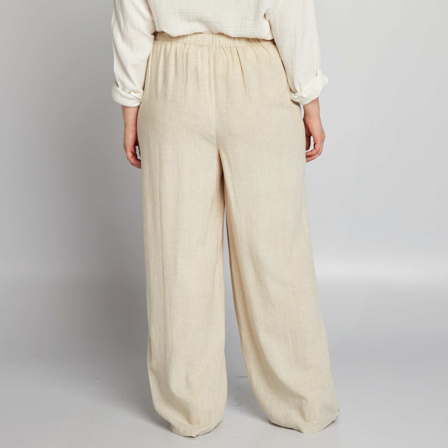 Flowing wide-leg trousers BEIGE