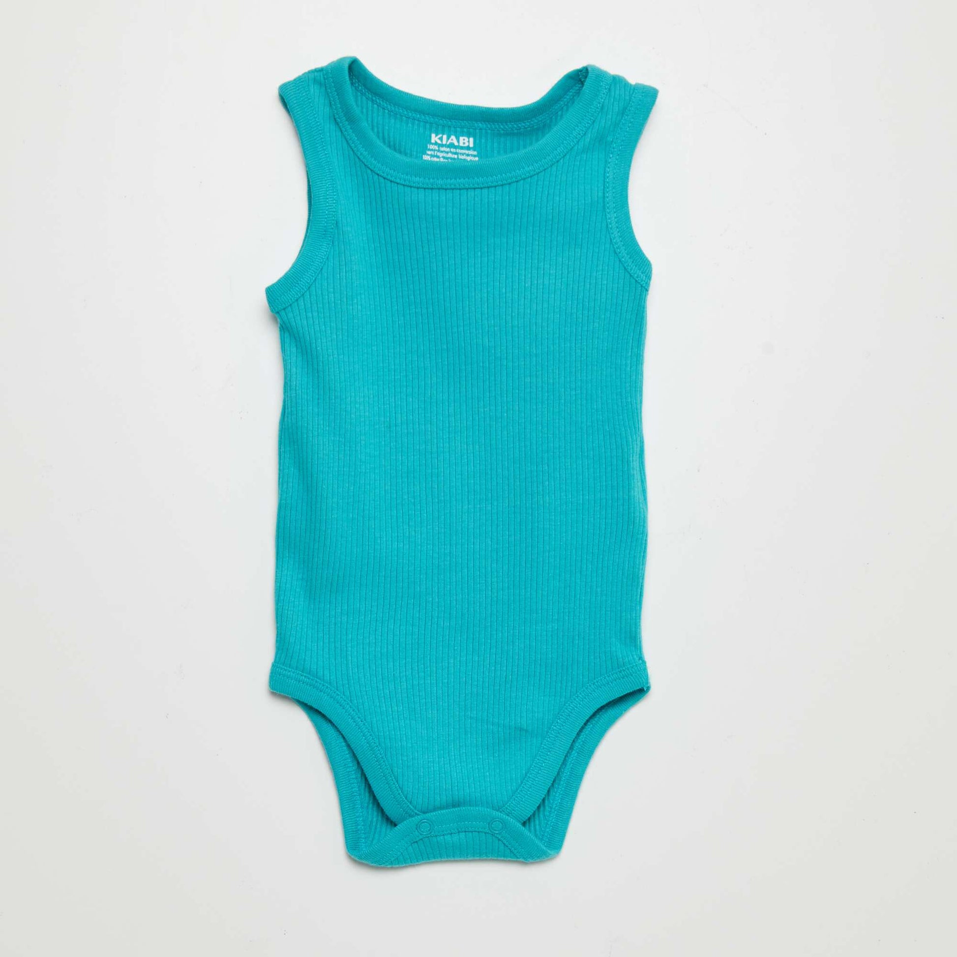 Pack of 3 sleeveless bodysuits BLUE