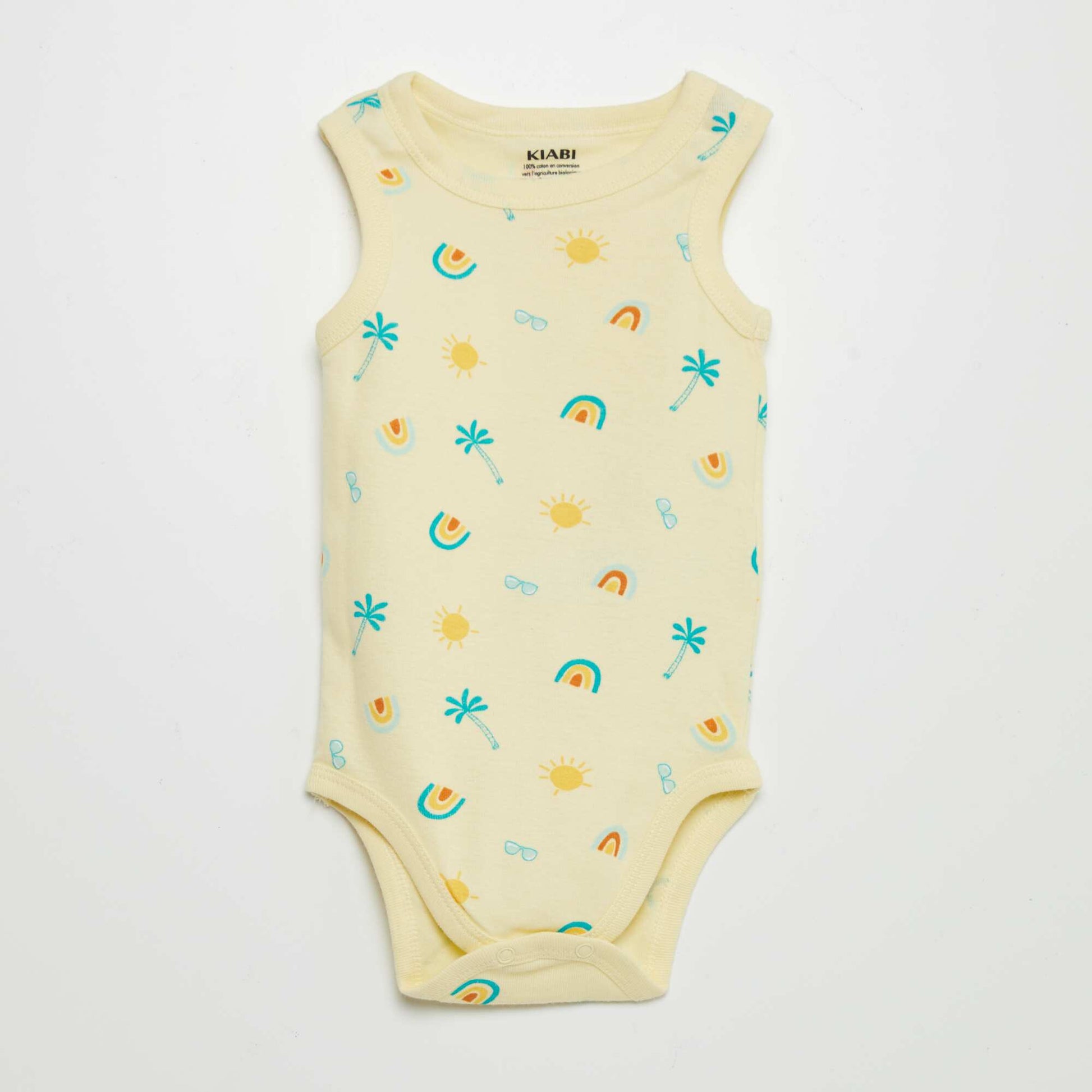Pack of 3 sleeveless bodysuits BLUE