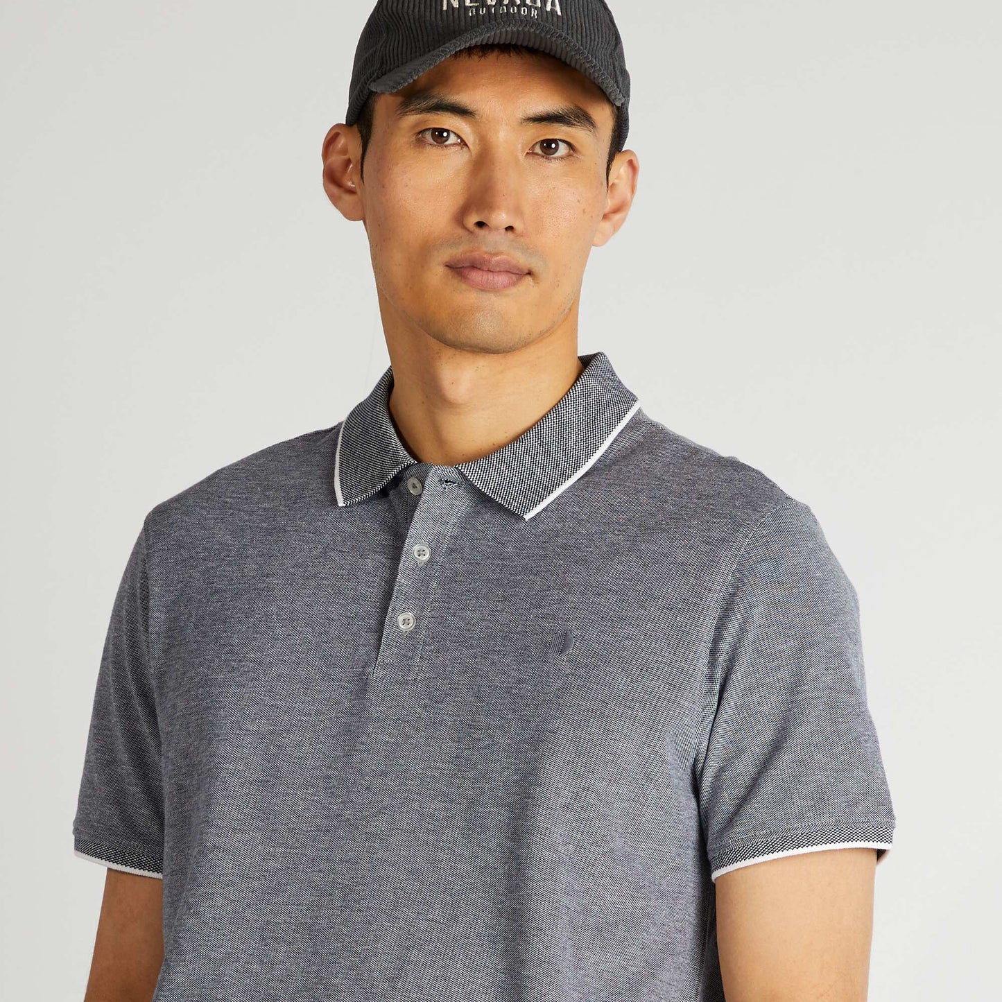 Cotton piqué polo shirt BLUE