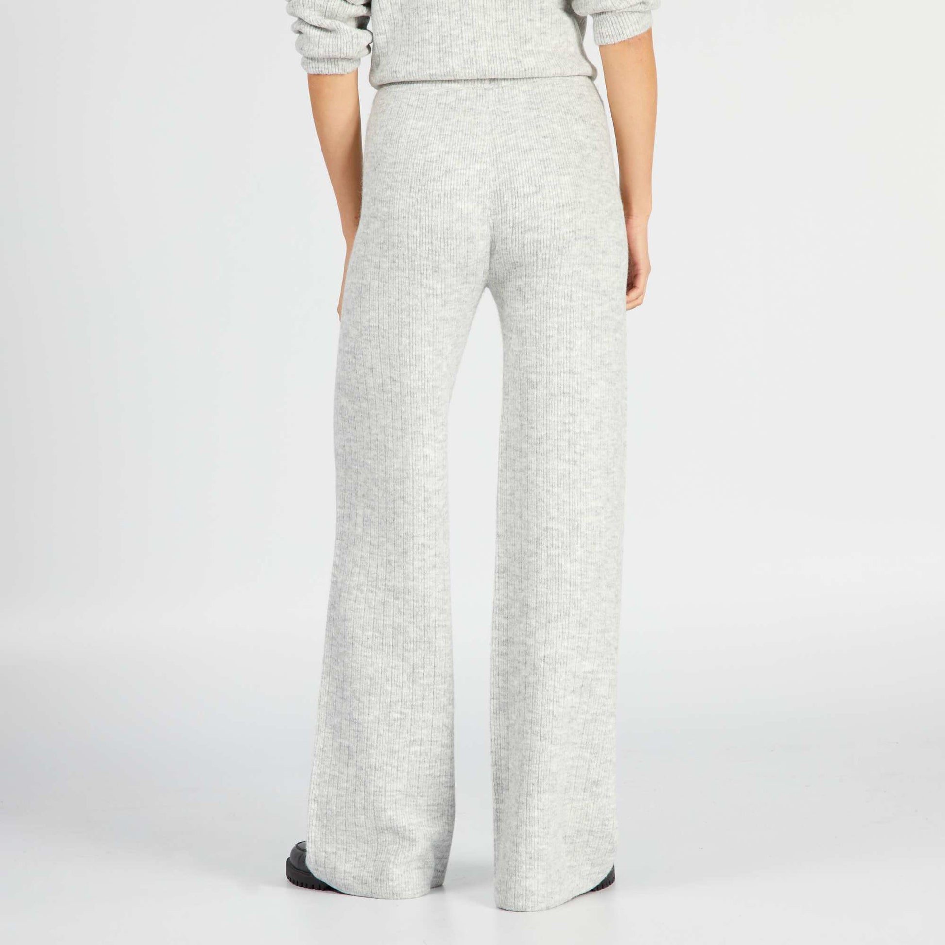 Straight-leg ribbed trousers GREY