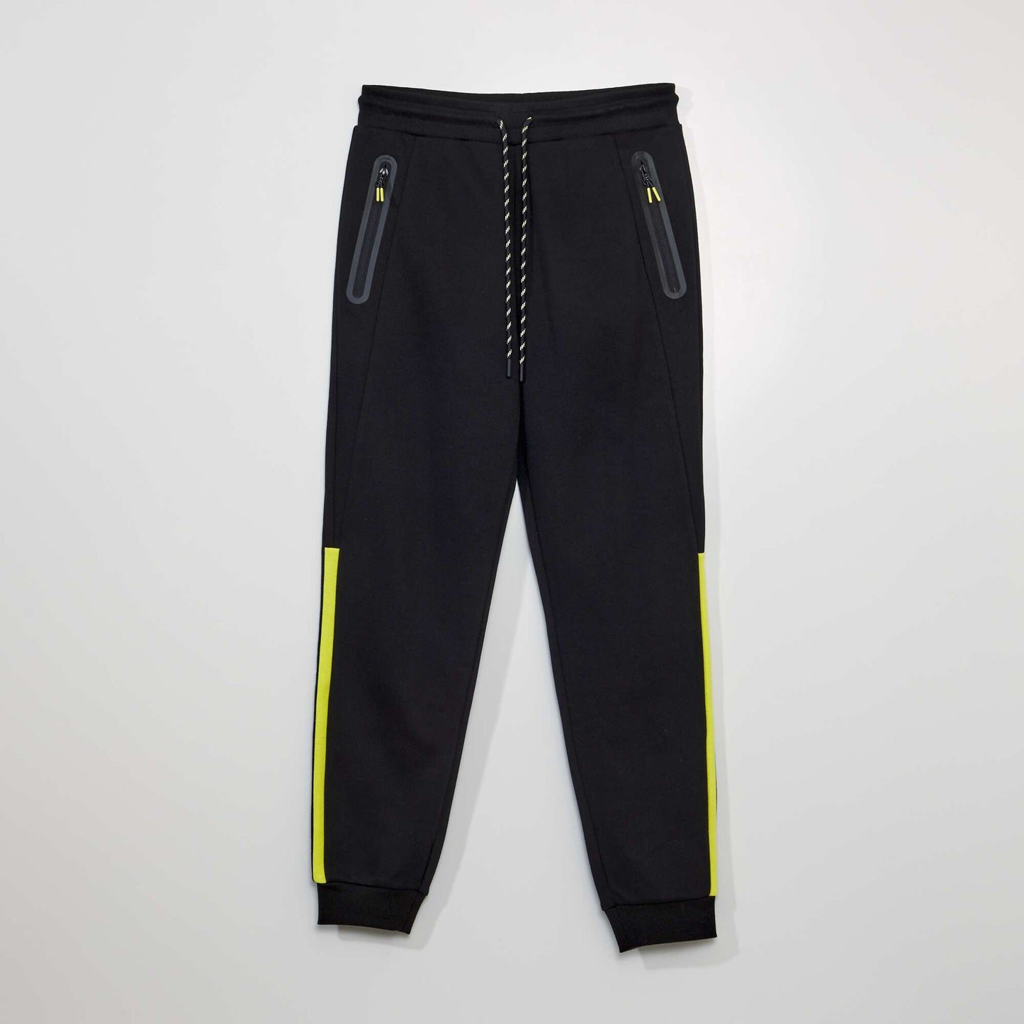 Piqué knit joggers black