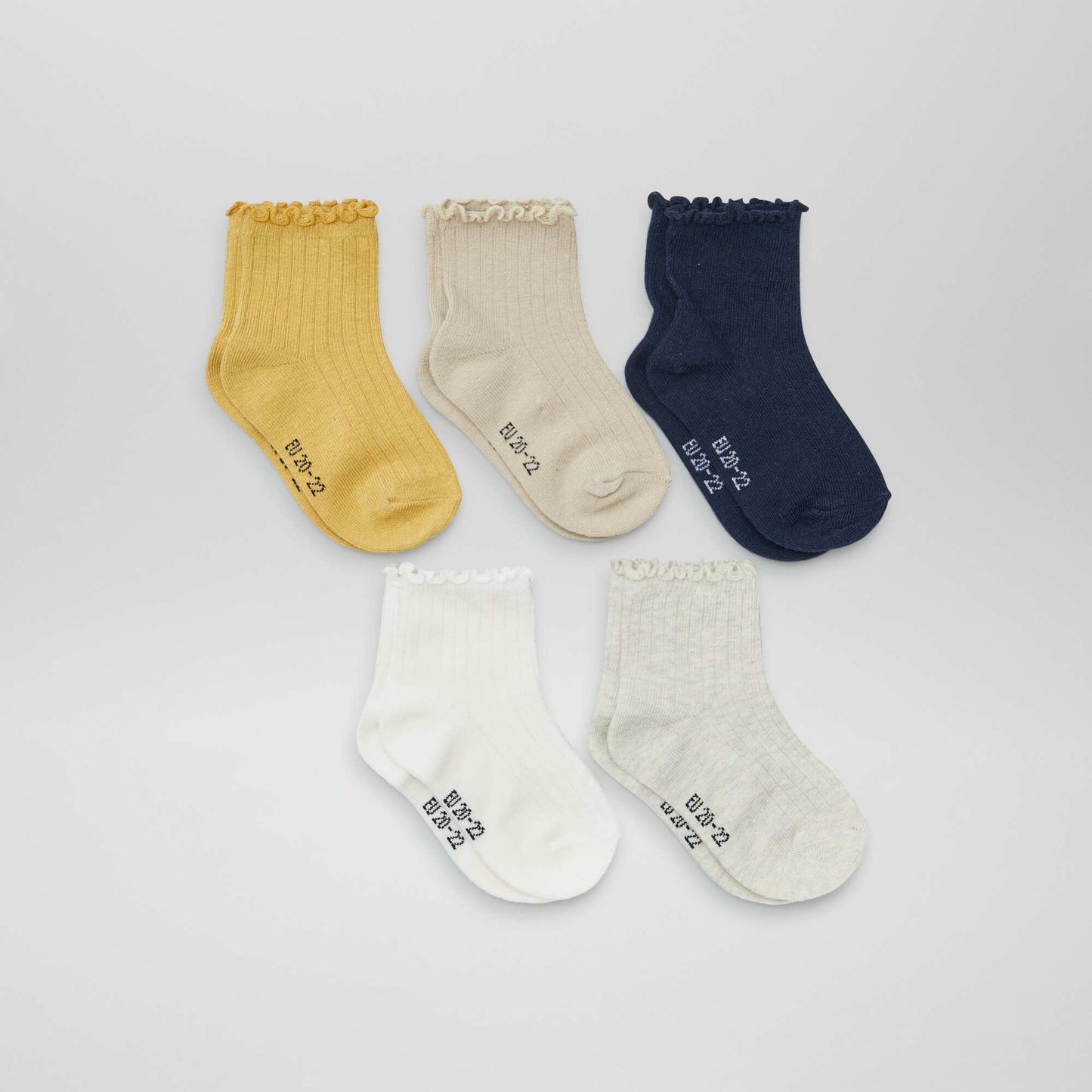 Pack of 5 pairs of frilly socks BLUE