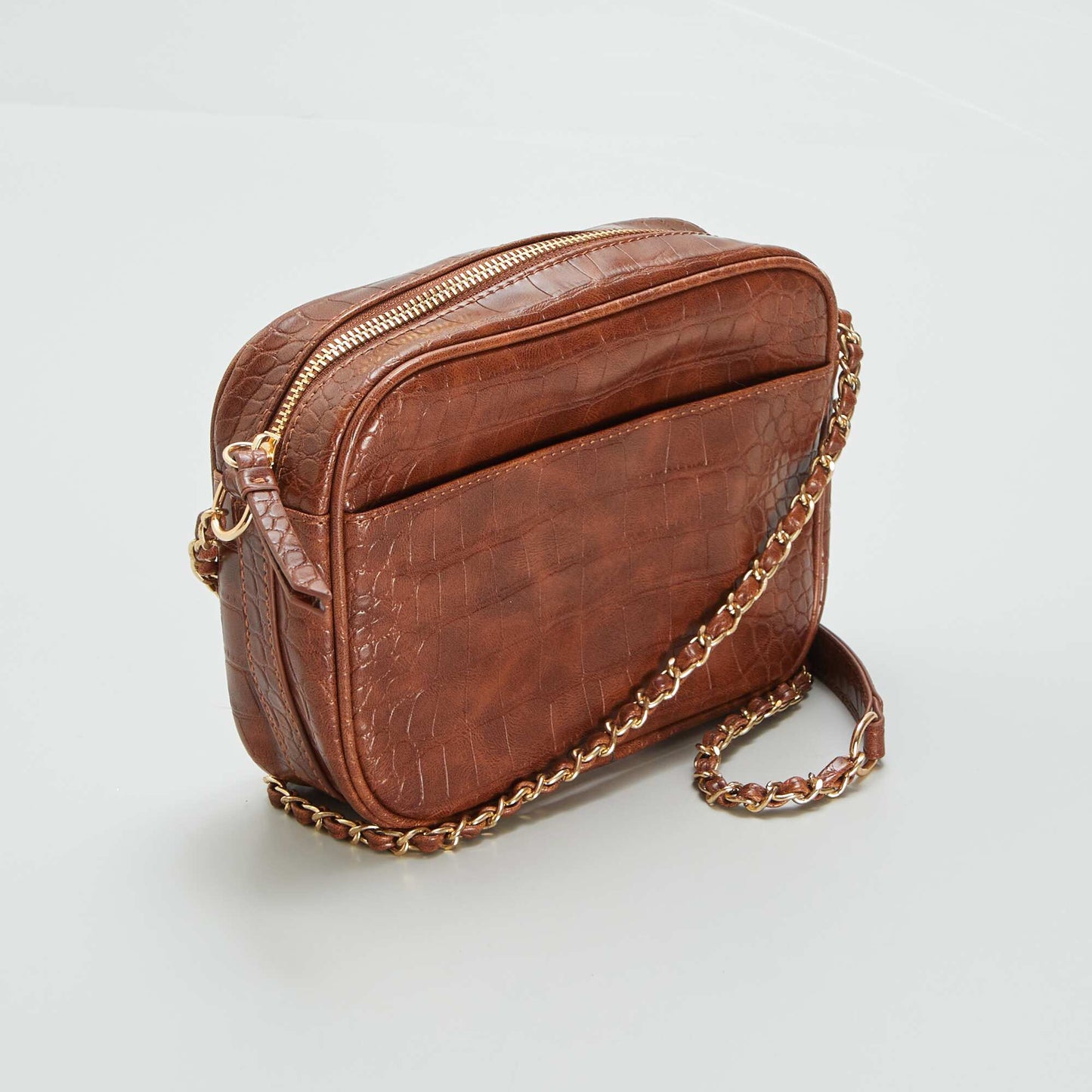 Synthetic shoulder bag BROWN