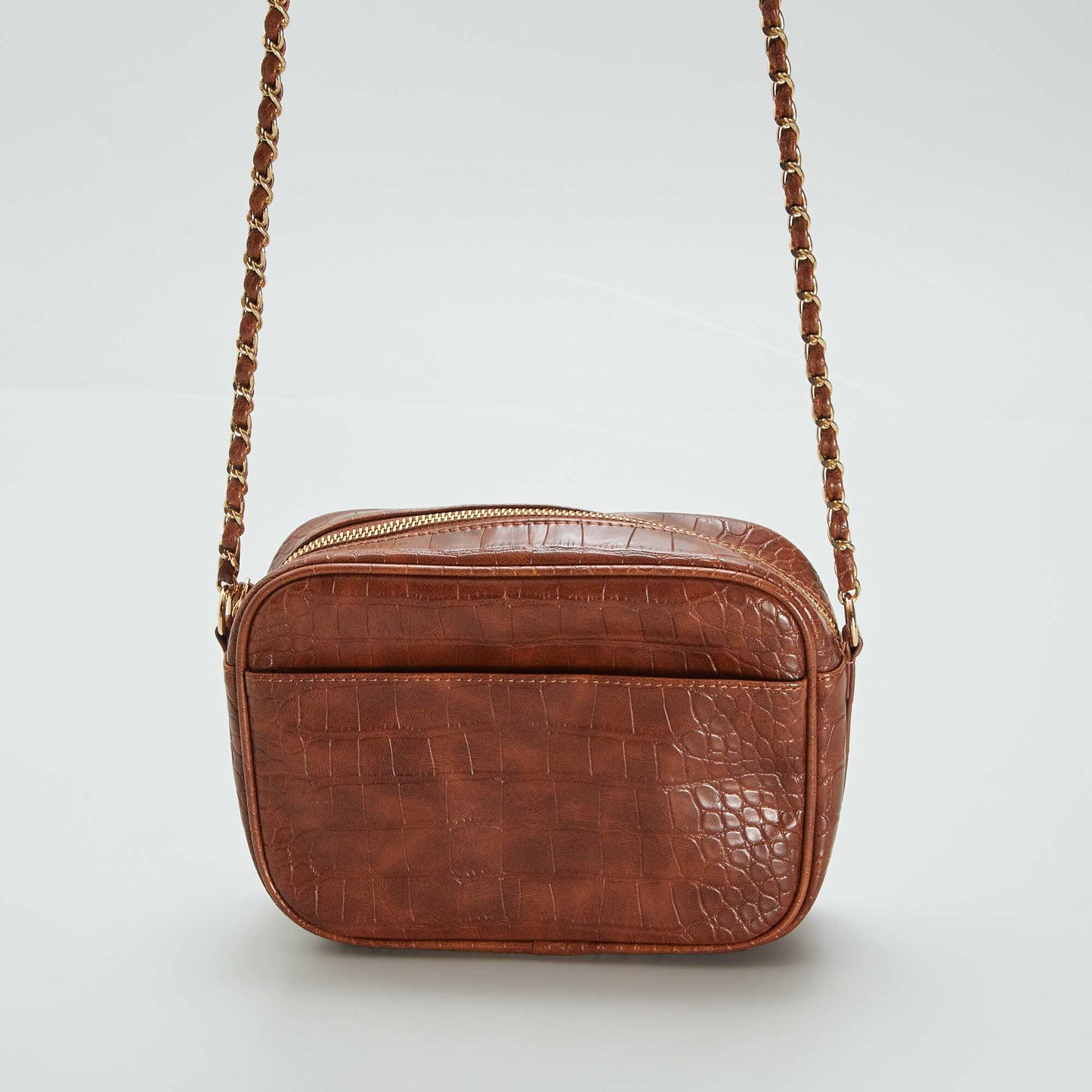 Synthetic shoulder bag BROWN