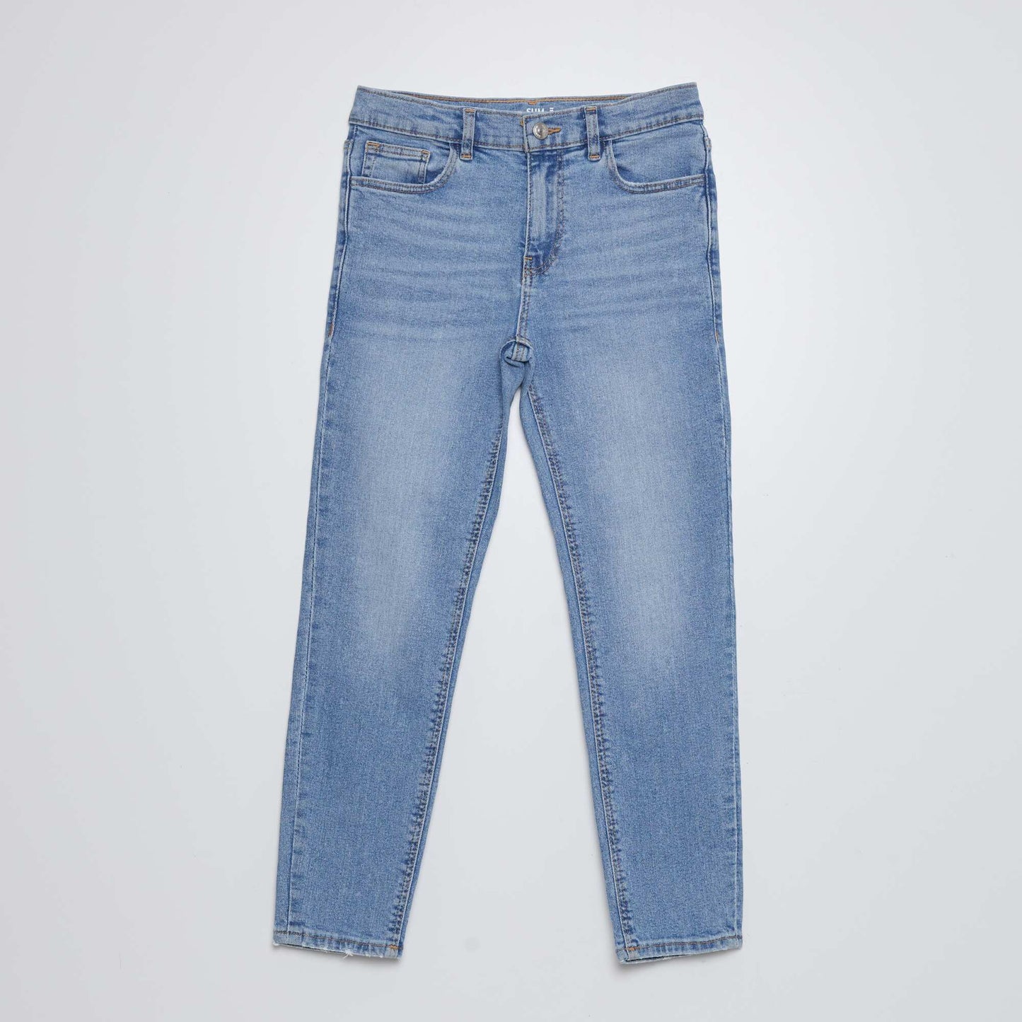 Slim-fit jeans with adjustable waist BLUE