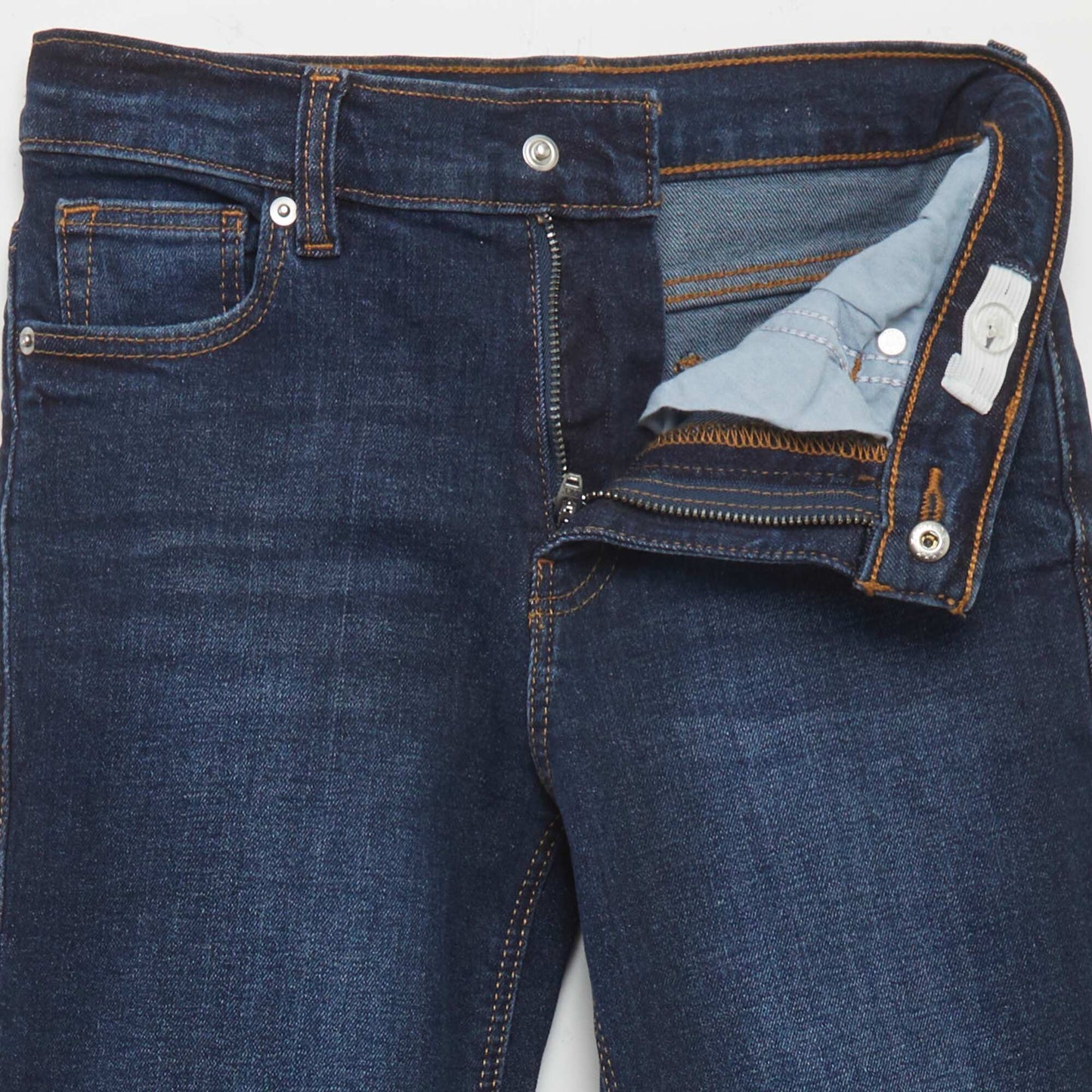 Slim-fit jeans with adjustable waist BLUE