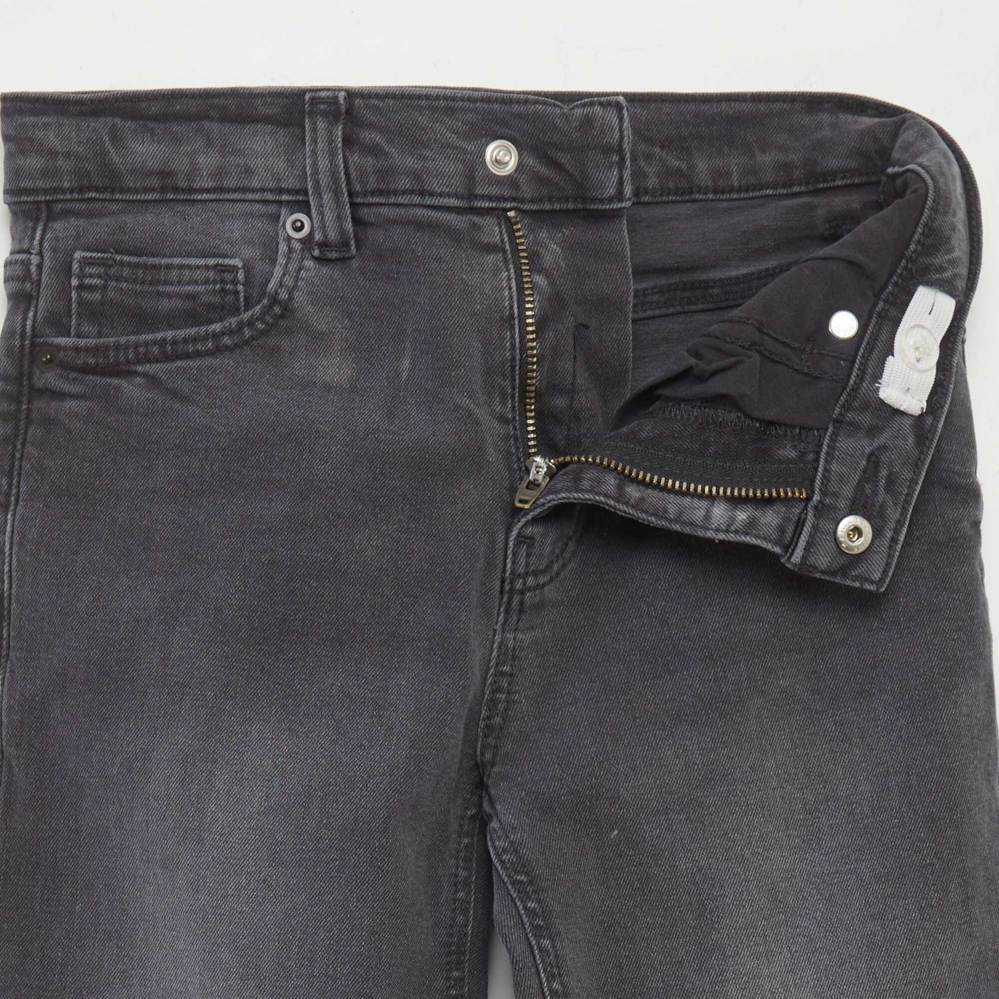 Slim-fit jeans with adjustable waist BLACK