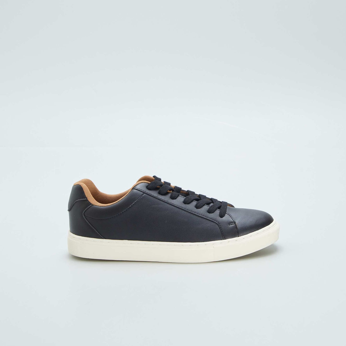 Textured low-top trainers BLACK