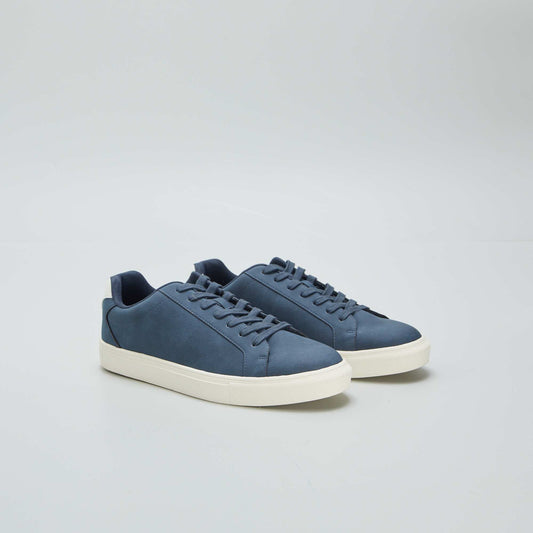 Textured low-top trainers BLUE