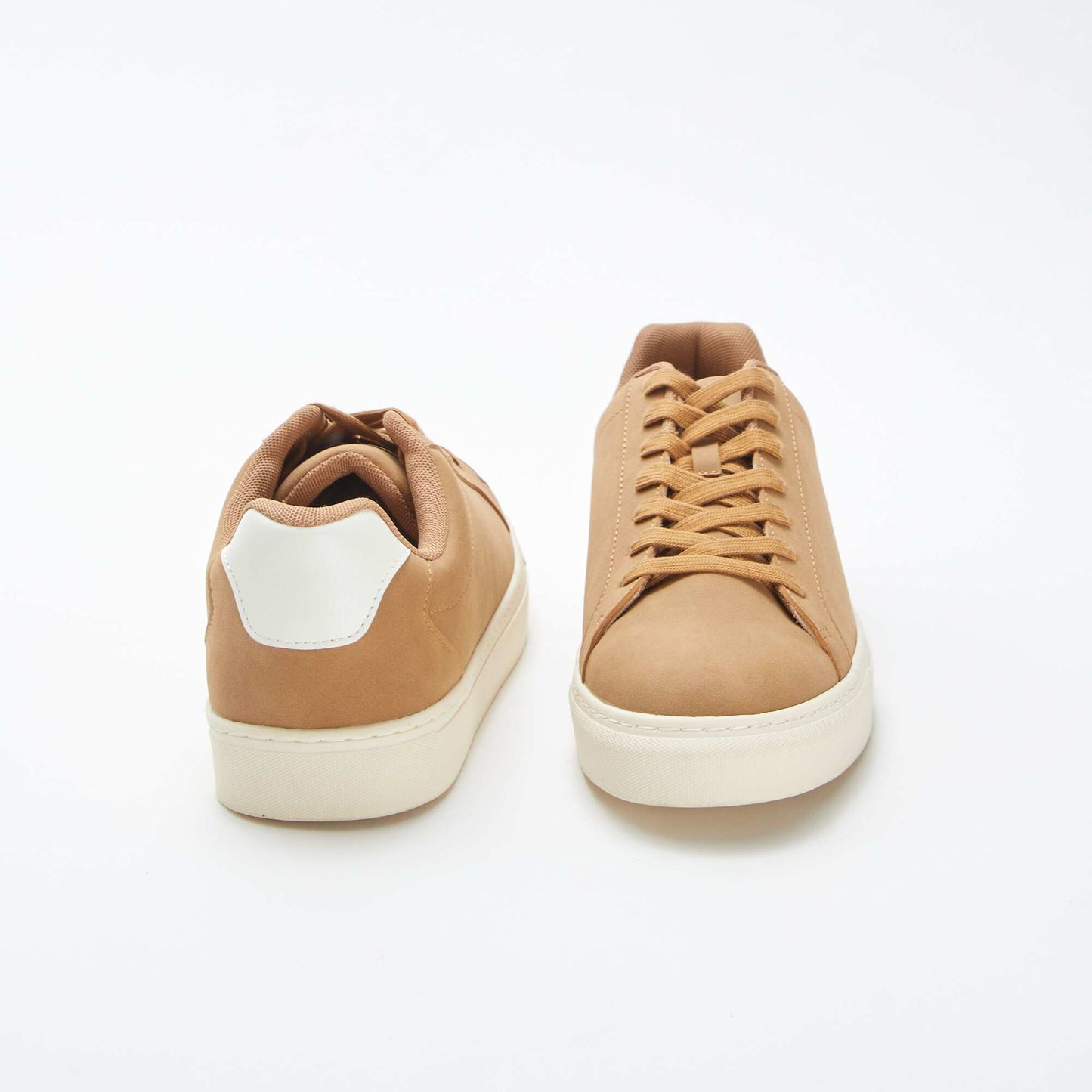 Textured low-top trainers BEIGE