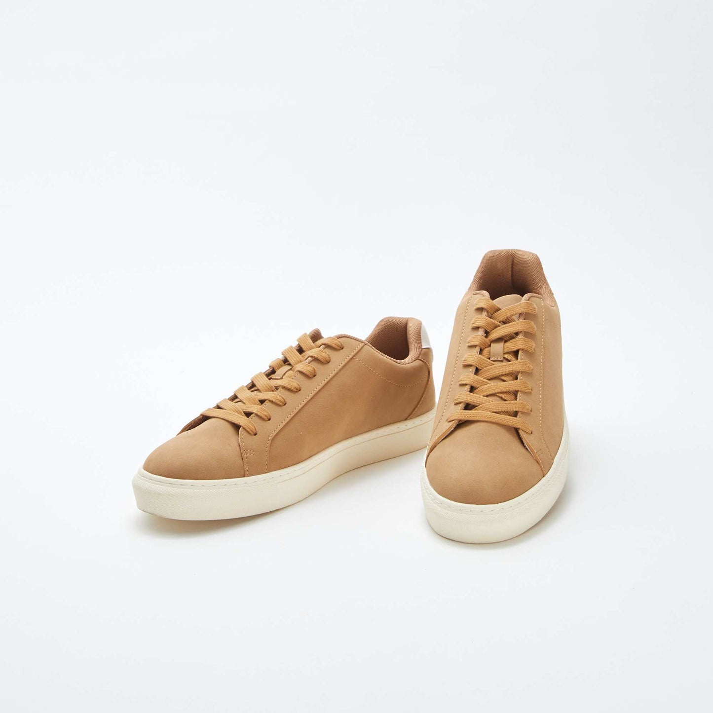 Textured low-top trainers BEIGE