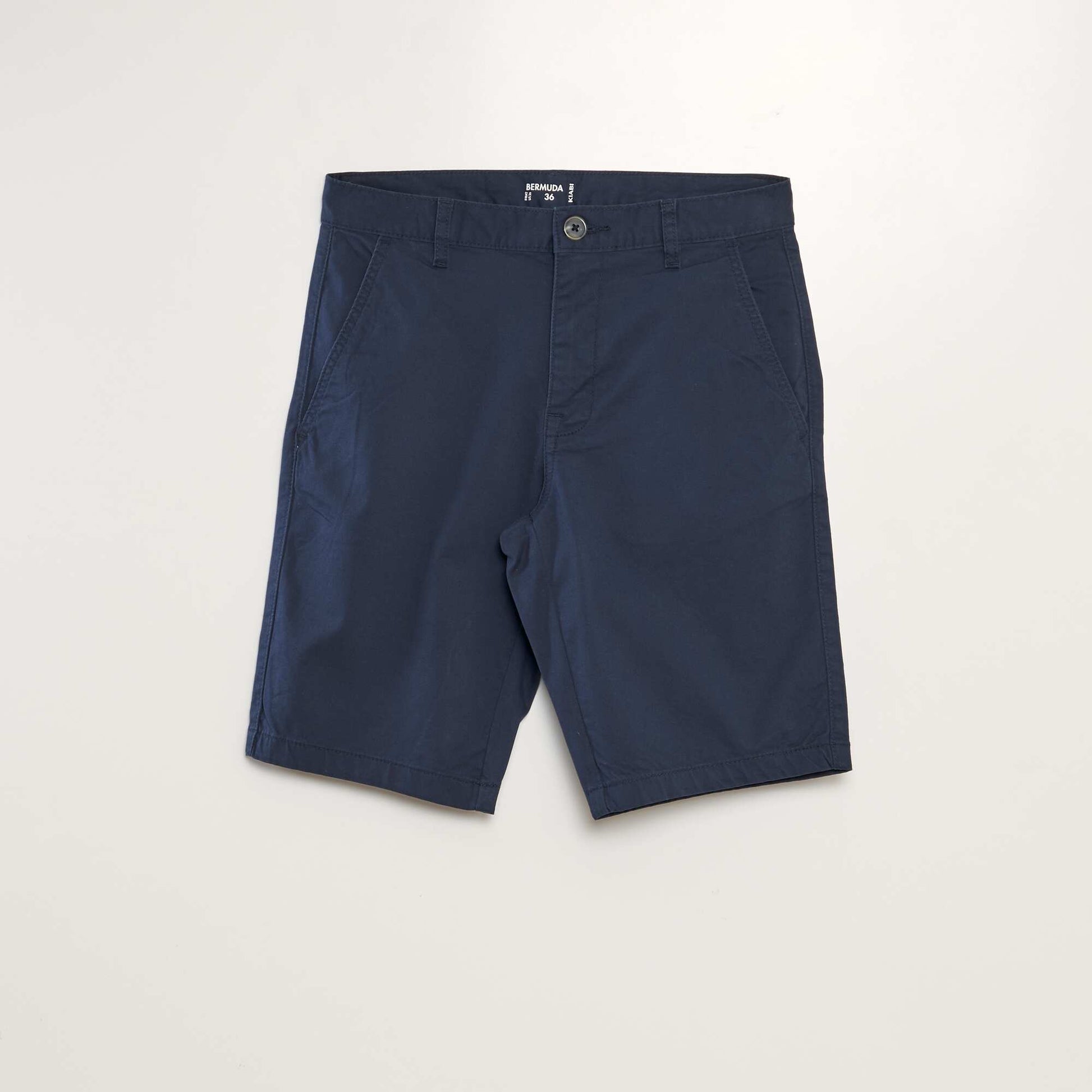 Plain chino Bermuda shorts BLUE