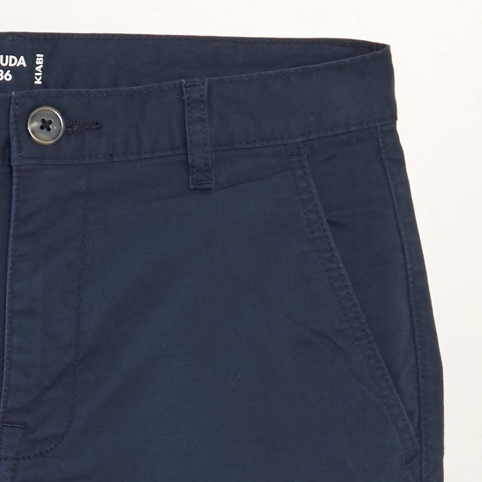 Plain chino Bermuda shorts BLUE