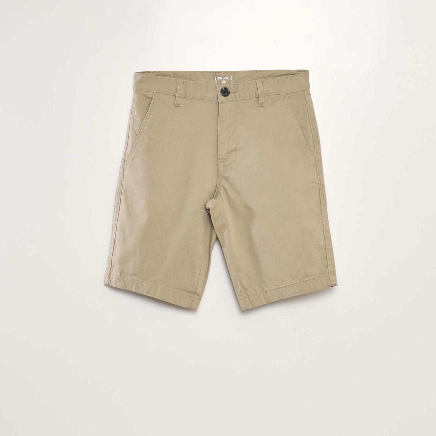 Plain chino Bermuda shorts BEIGE