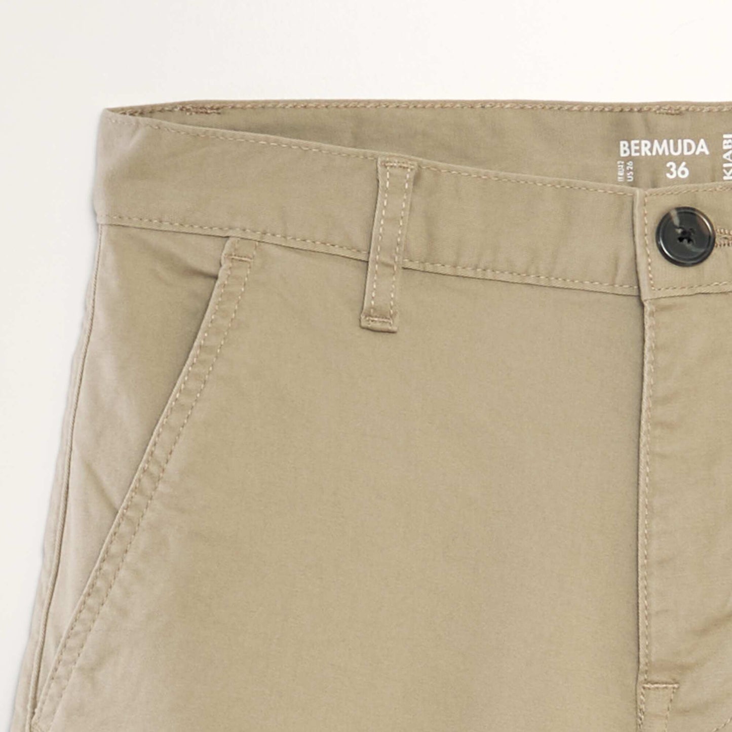 Plain chino Bermuda shorts BEIGE