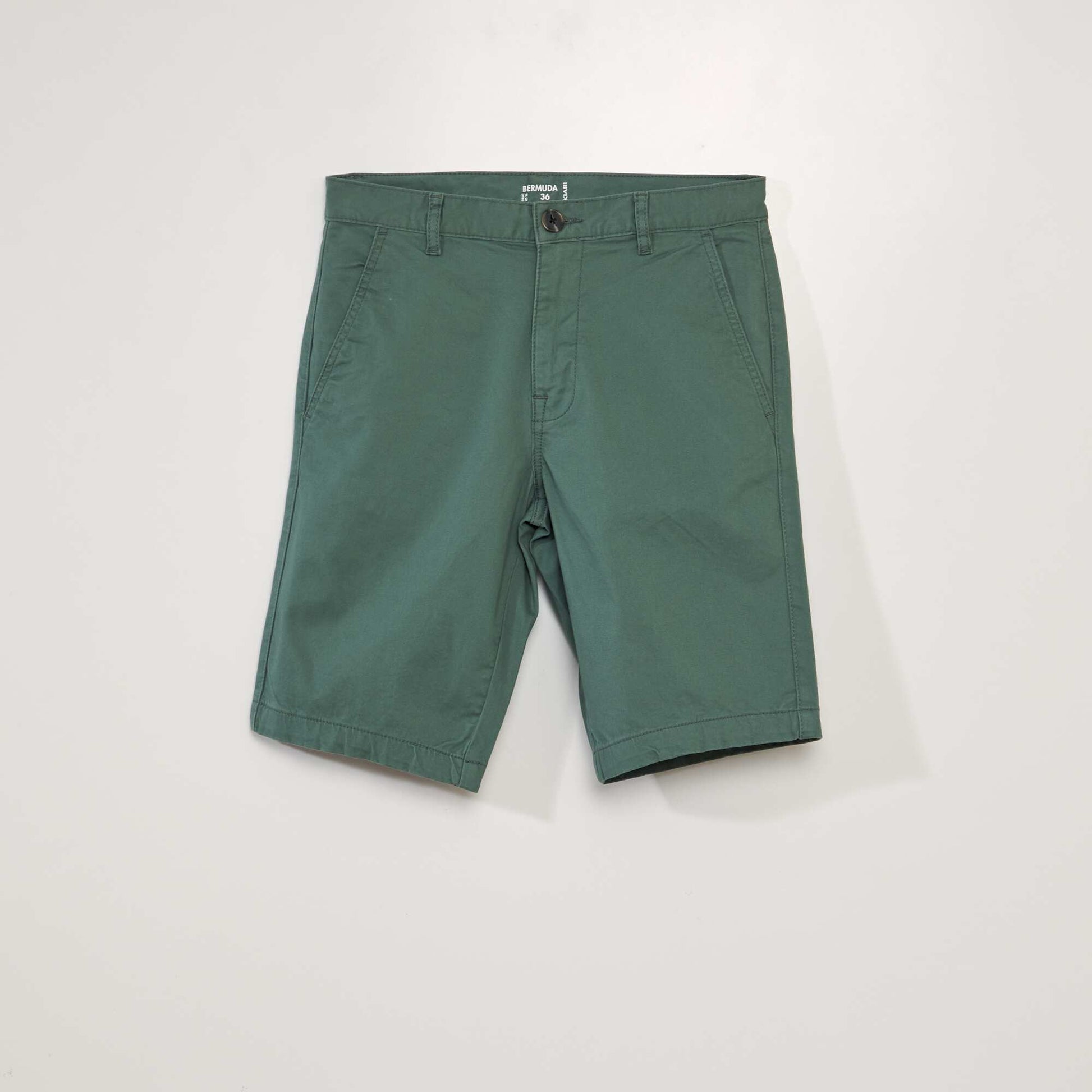 Plain chino Bermuda shorts GREEN