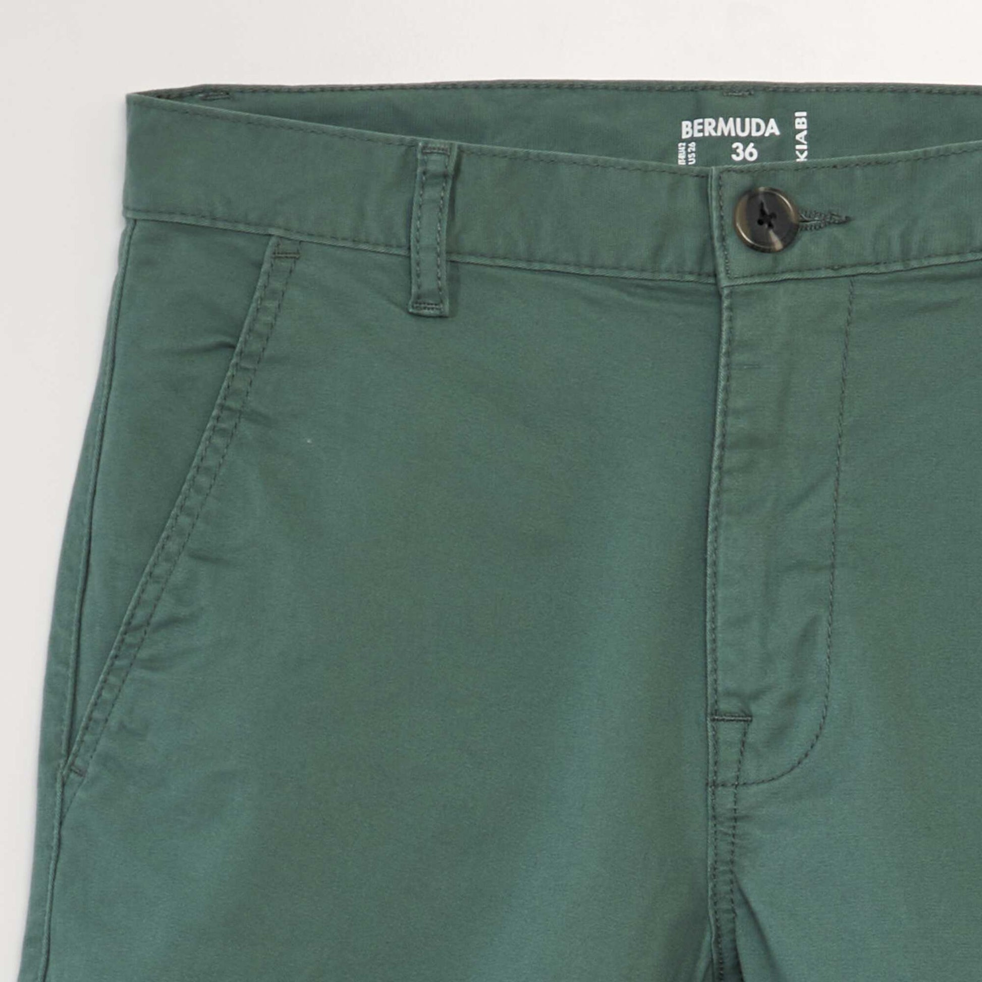 Plain chino Bermuda shorts GREEN