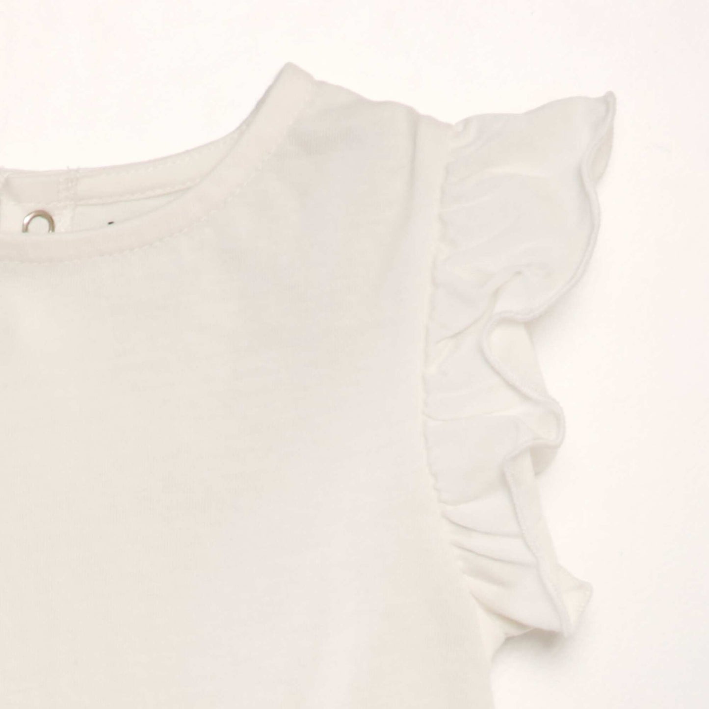 Ruffled T-shirt WHITE