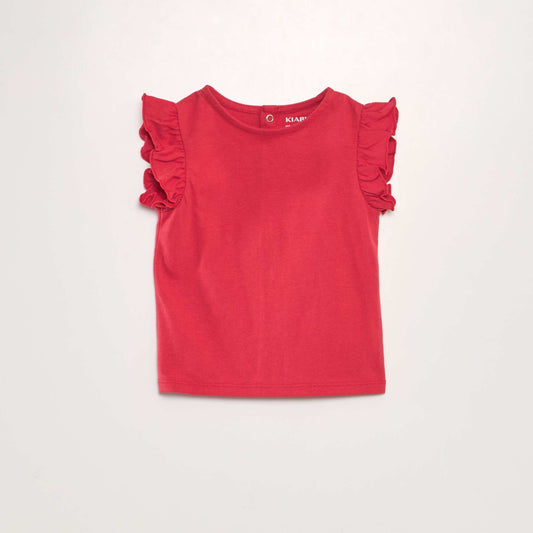 Ruffled T-shirt RED