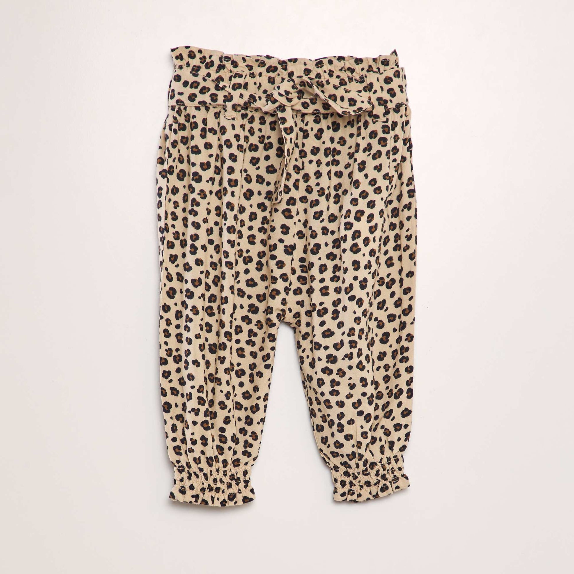 Patterned harem trousers BEIGE