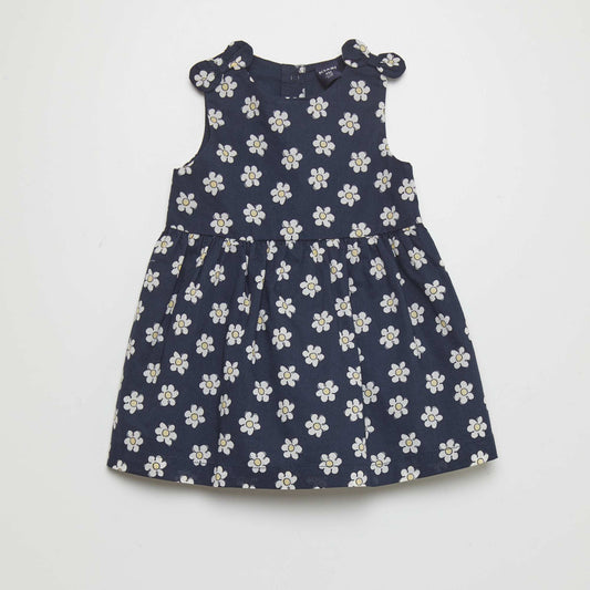 Sleeveless patterned dress BLUE