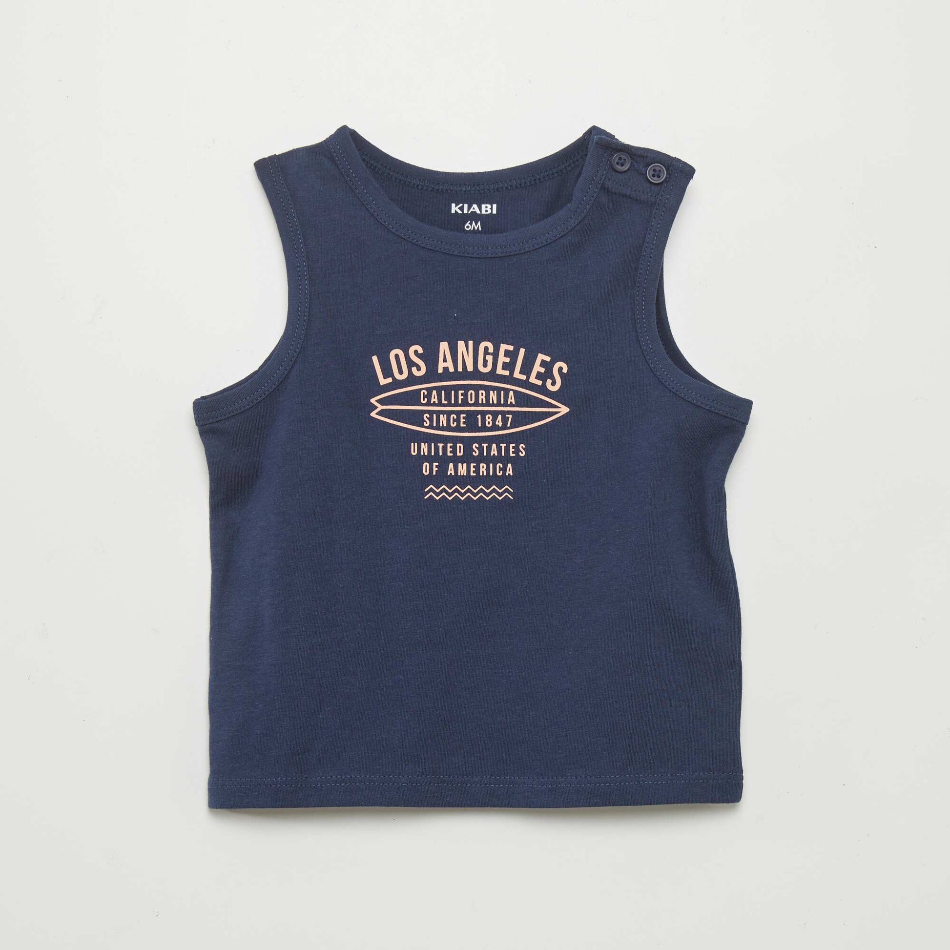 Pack of 2 jersey vest tops BLUE