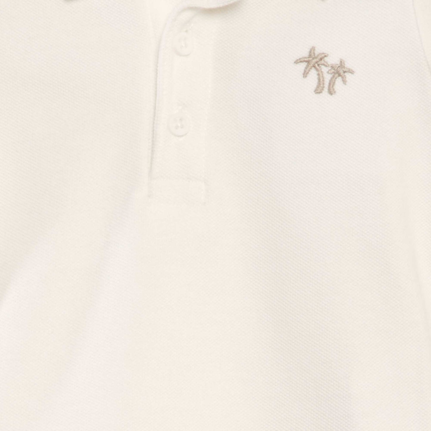 Cotton piqué palm tree polo shirt WHITE