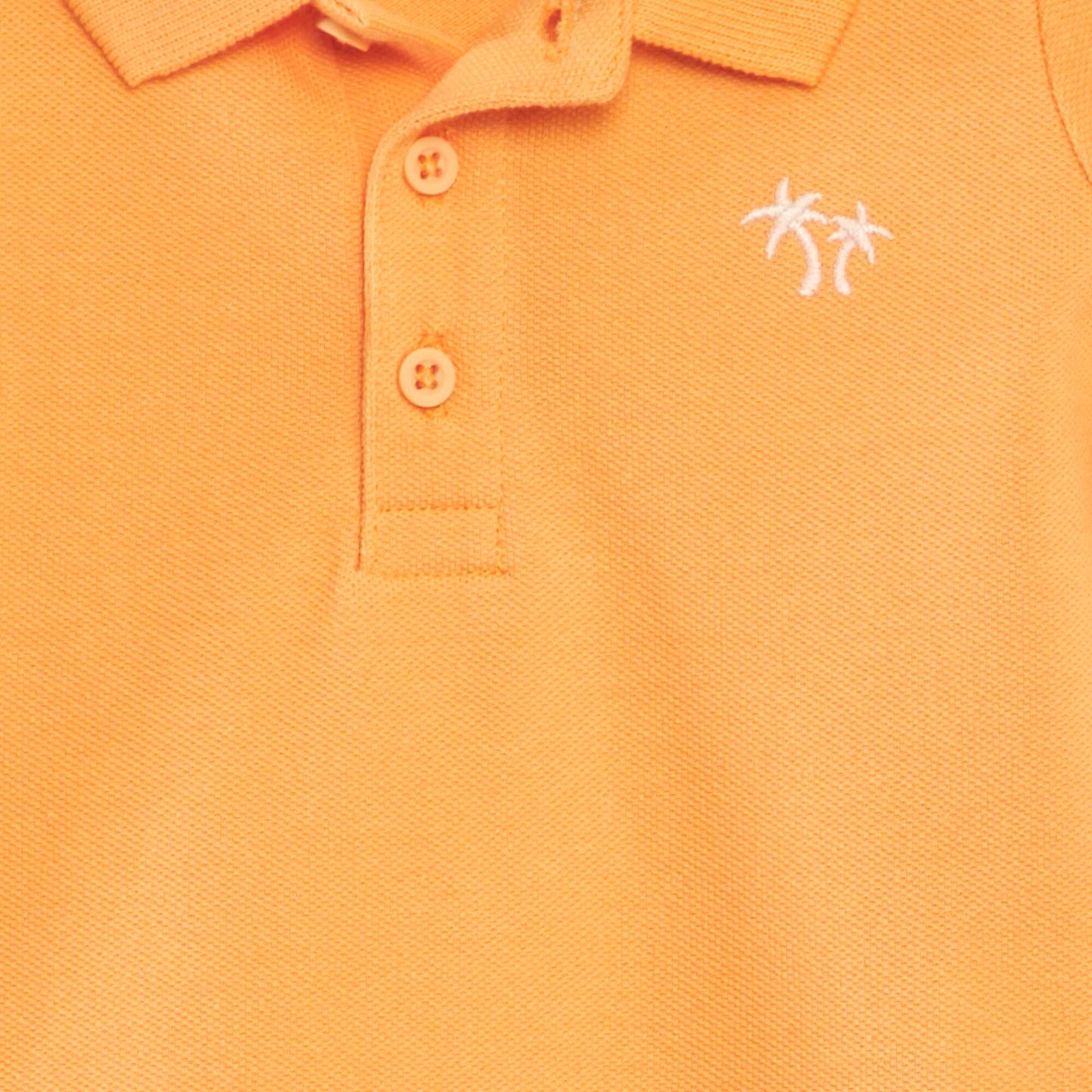 Cotton piqué palm tree polo shirt ORANGE