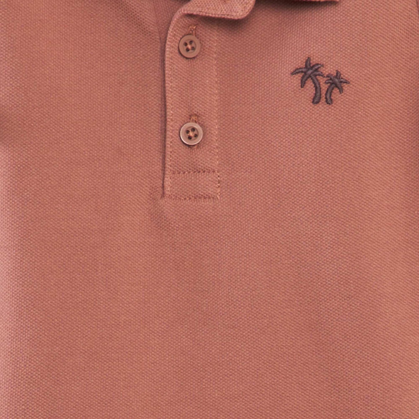 Cotton piqué palm tree polo shirt RED