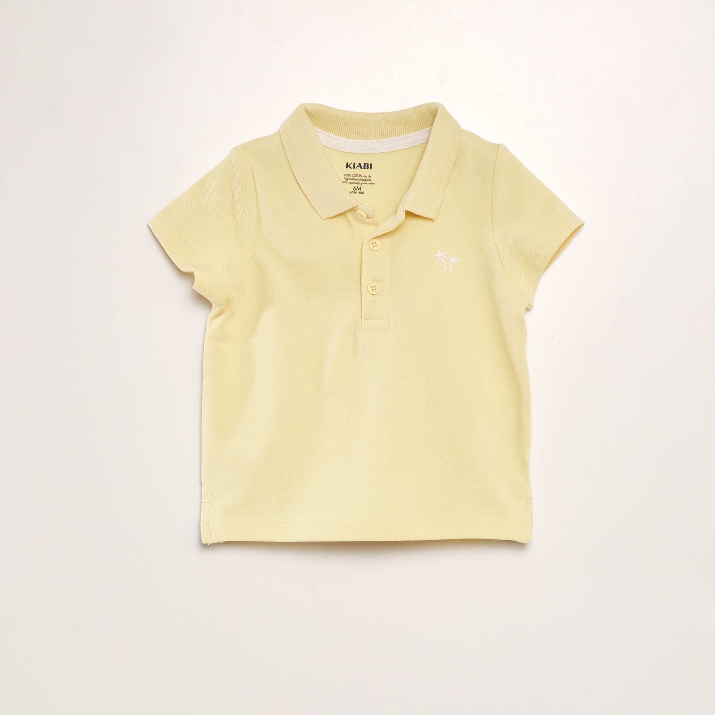 Cotton piqué palm tree polo shirt YELLOW