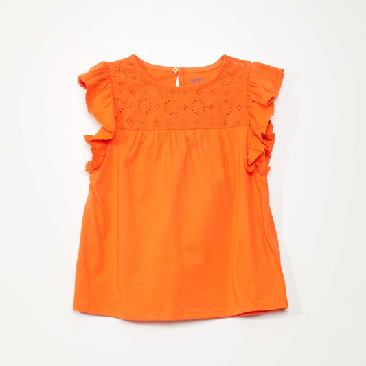 Embroidered T-shirt ORANGE