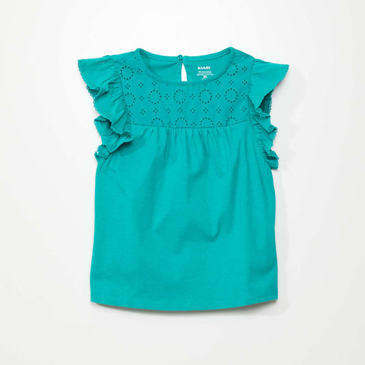 Embroidered T-shirt GREEN