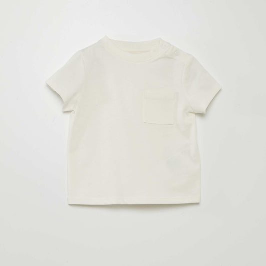 Short-sleeved T-shirt with pockets WHITE