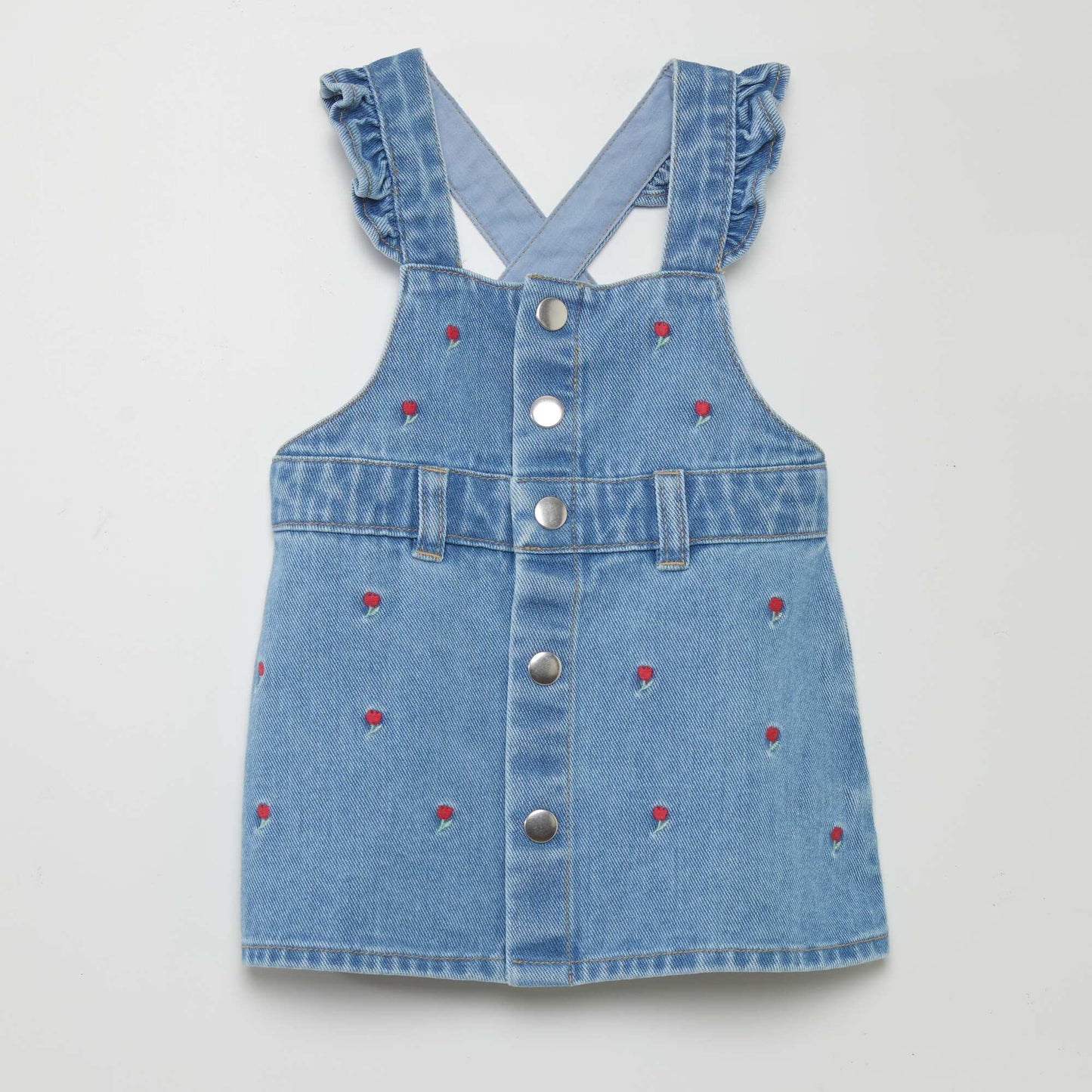 Denim dungaree dress BLUE