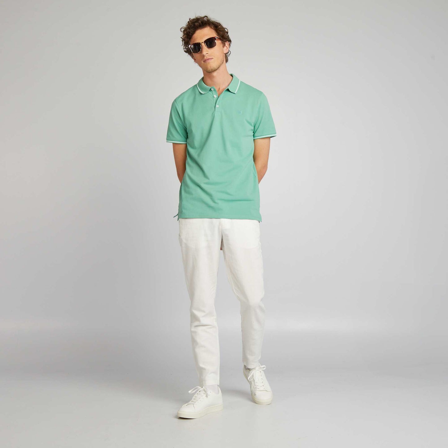 Cotton piqué polo shirt GREEN