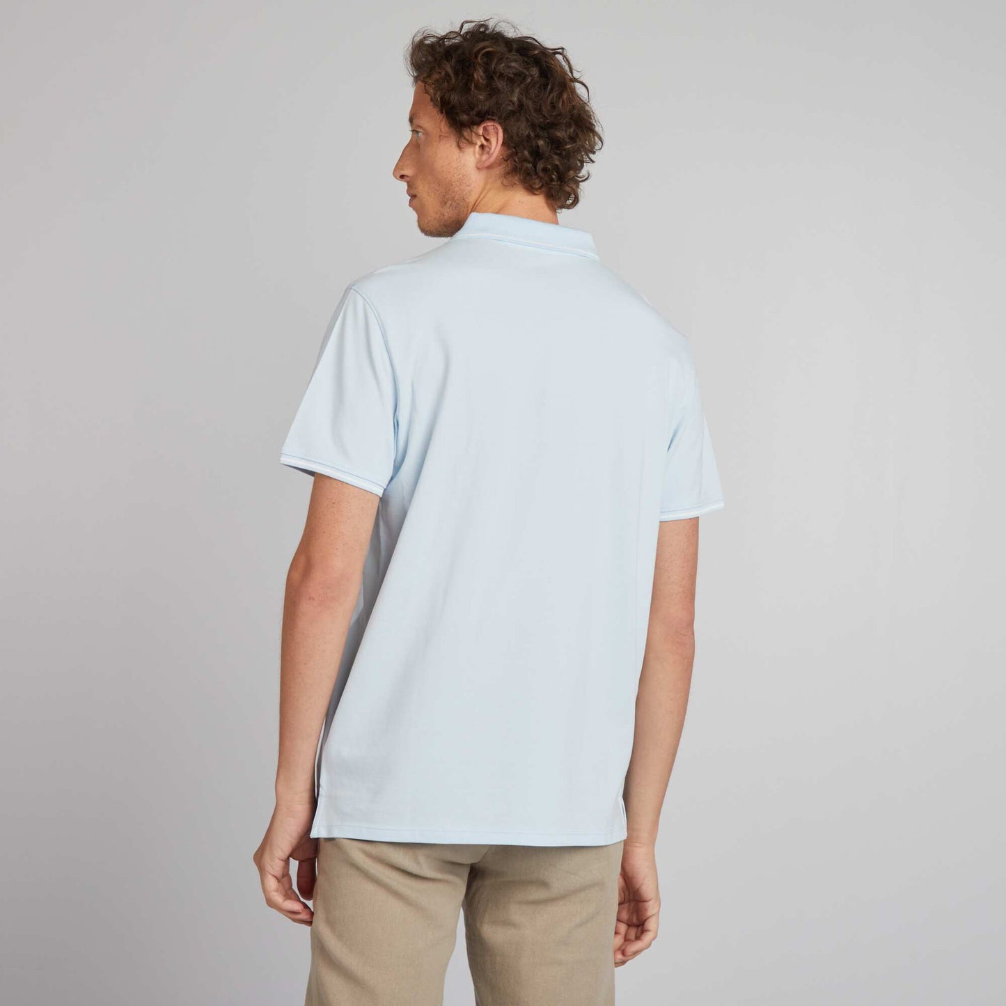 Cotton piqué polo shirt BLUE