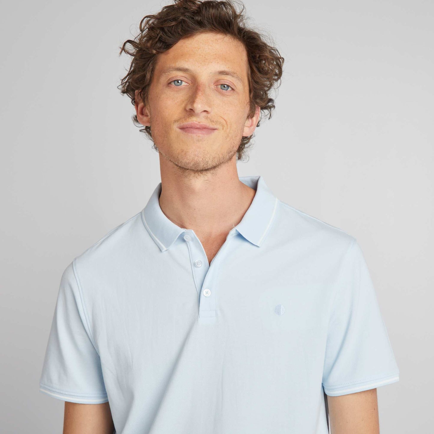 Cotton piqué polo shirt BLUE