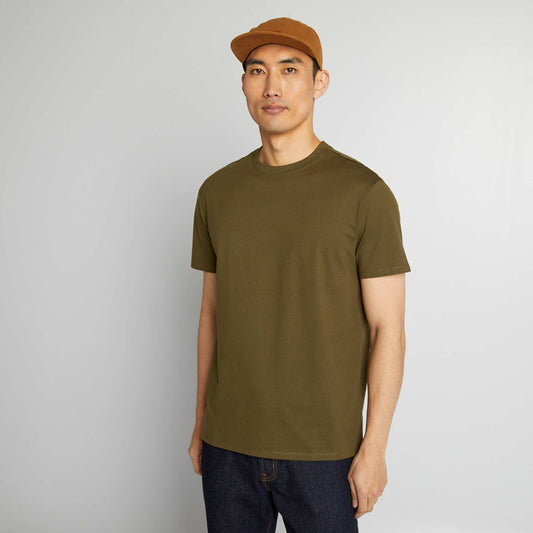 Round-neck cotton T-shirt GREEN