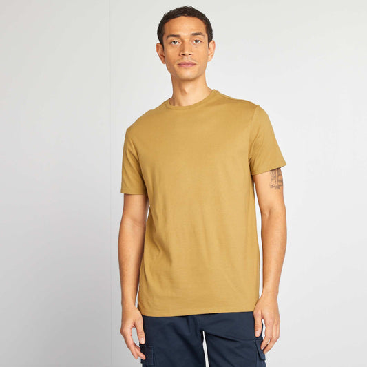 Round-neck cotton T-shirt GREEN