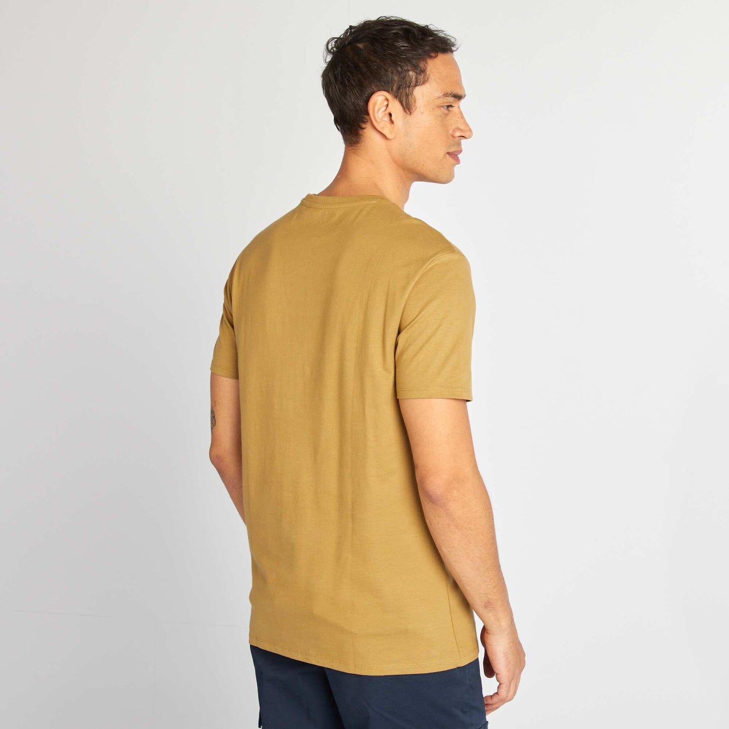 Round-neck cotton T-shirt GREEN