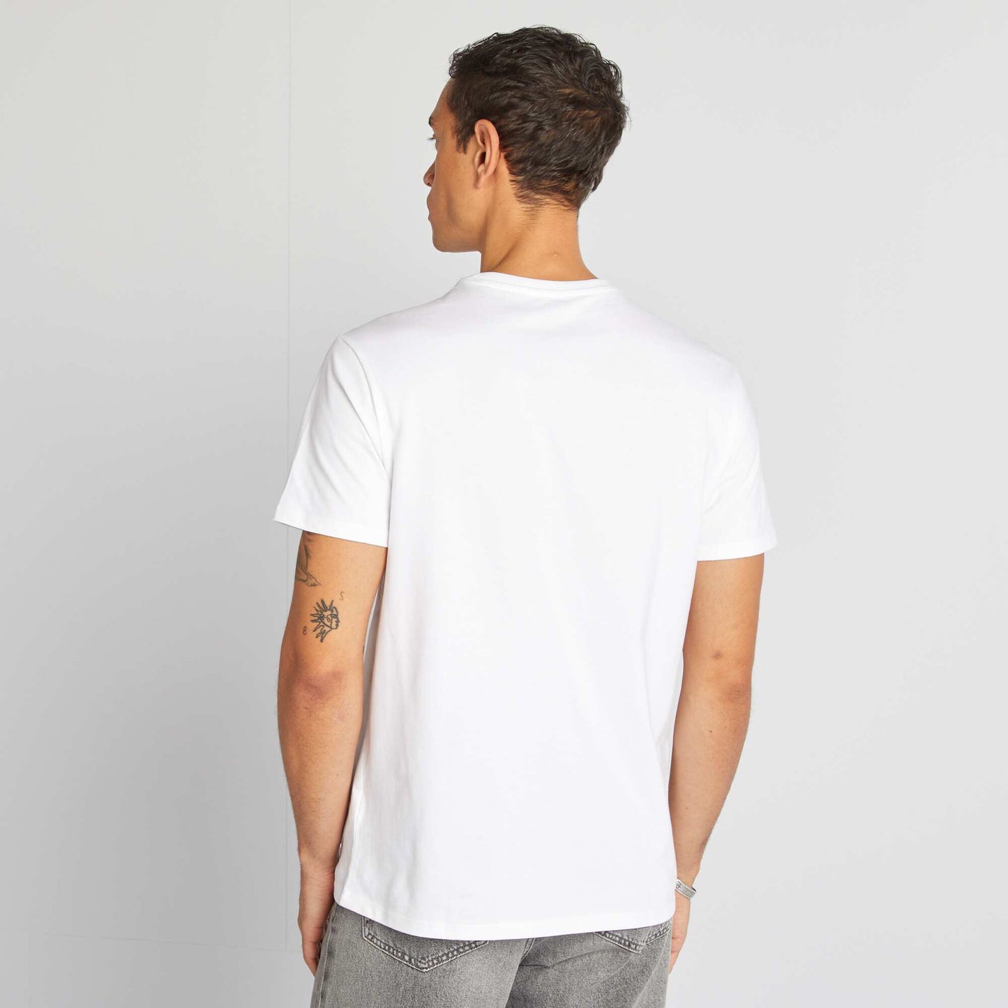 Round-neck cotton T-shirt WHITE