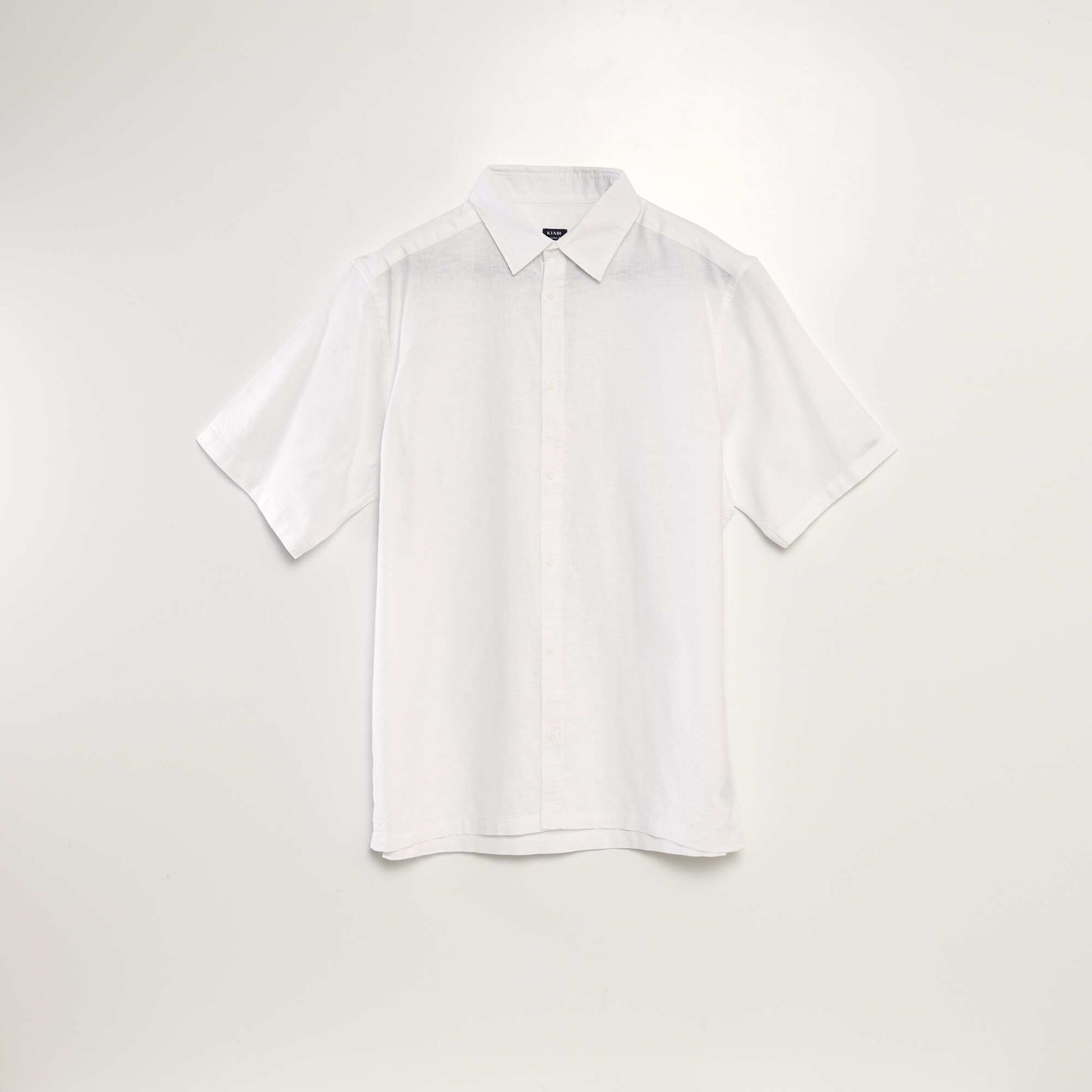Short-sleeved shirt with linen WHITE