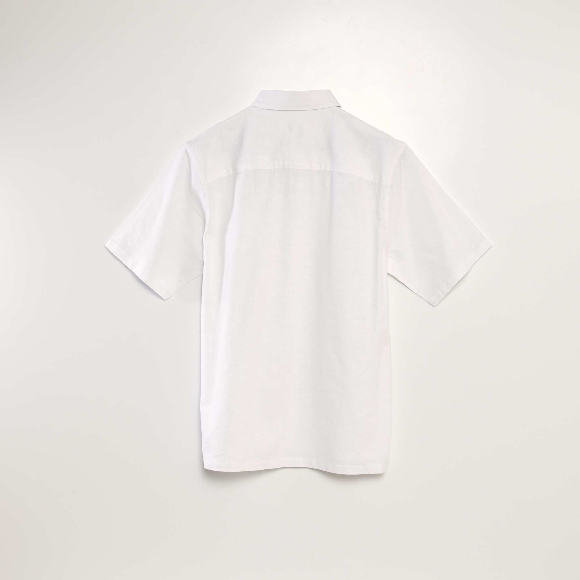 Short-sleeved shirt with linen WHITE