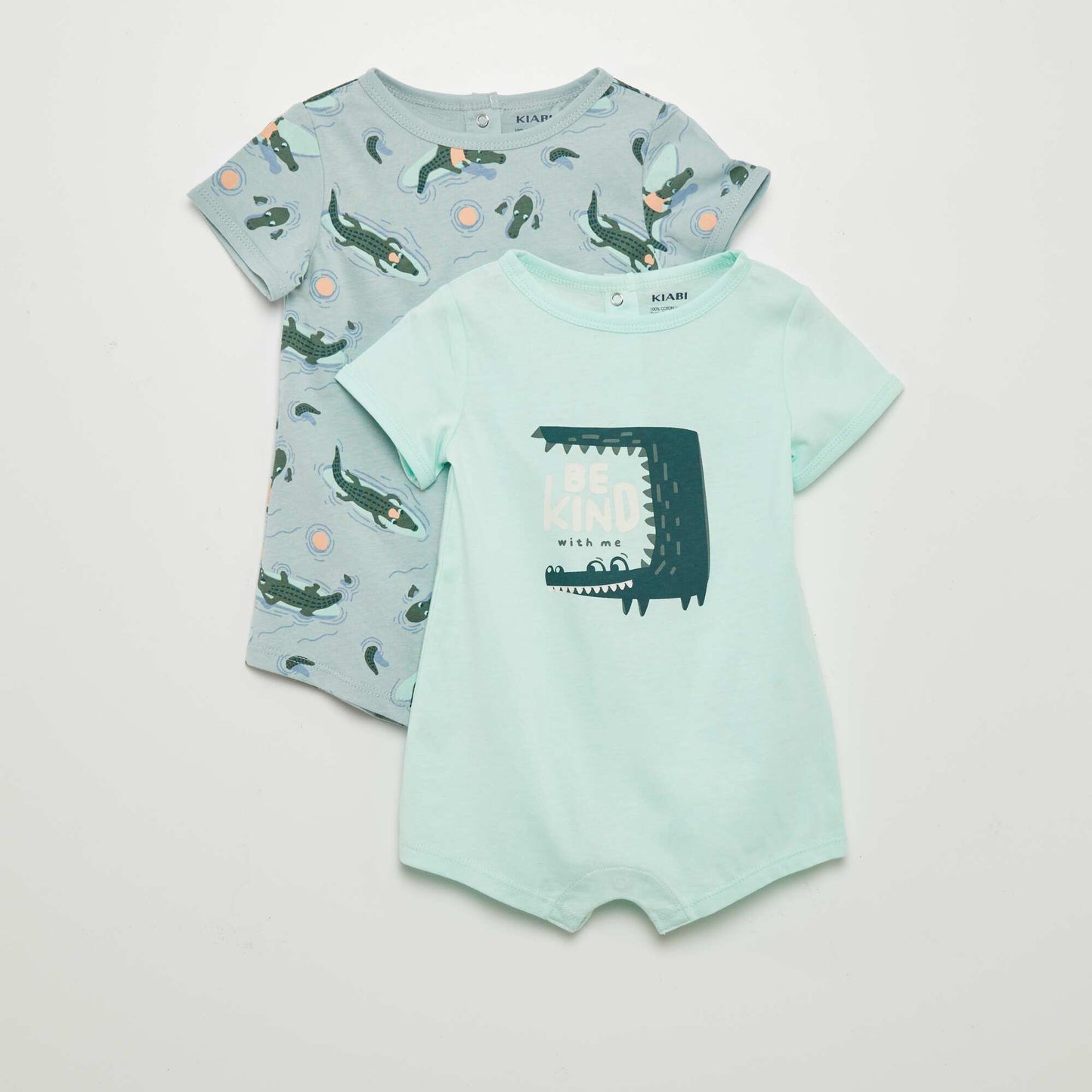 Pack of 2 short rompers BLUE